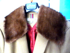 PETIT COL EN FOURRURE de VISON d'élevage COLORIS NATUREL BRUN ACCESSOIRE MANTEAU