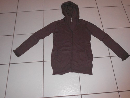 Gilet brun angora - à, capuche