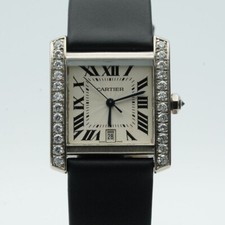 Cartier Tank Frncaise 2366 28MM Automatique Montre Hommes 18K 750 Or Cristaux