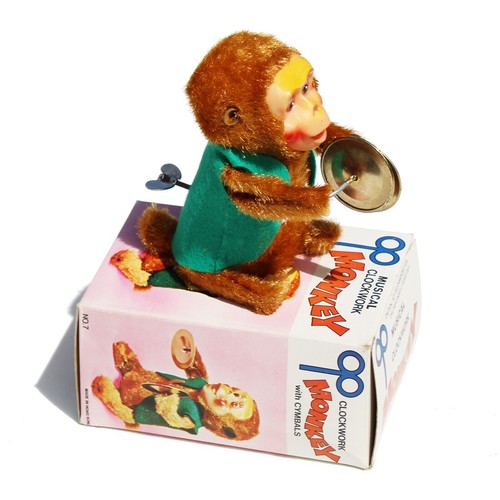 Jouet mécanique ancien - , singe