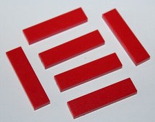 6 x Lego Red Tile 1x4 ref