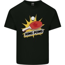 T-Shirt Drôle Pour Enfants King Ping Pong Table Tennis
