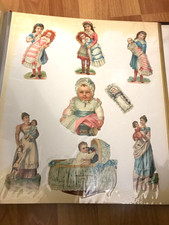 Album + de 450 Anciens découpis chromos Victorian scrap Enfants Fleurs Animaux