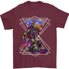 An Astronaute de Jeu A Guitare Guitariste T-Shirt 100% Coton