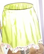 Abat-jour En Tissu doublé vert, fait maison, 34x25cm diamètre de l'entrée 5,5cm