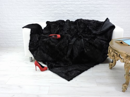 Riche noir nutria fourrure - noir,