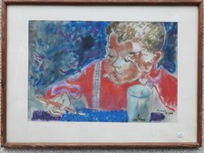 René BLANC peintre Auvers sur oise. Très Rare portrait .