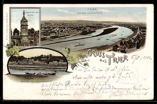 Lithographie trèves vue - trèves,,