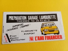 sticker Preparation GARAGE TALBOT SAMBA RALLYE ou 104 Zs Groupe B 13,7 x 7 cm