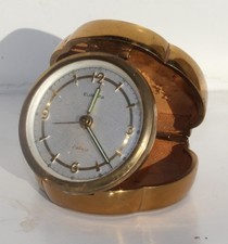 REVEIL DE VOYAGE EN LAITON DORÉ 7 RUBIS