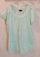 Blouse coton bleu turquoise