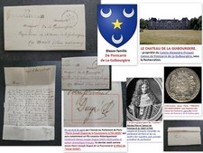 Lettre 1828 au Comte DE LA GUIBOURGERE/signé DUGUE Famille Victor HUGO "Parrain"