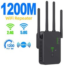 1200Mbps Wireless WiFi Repeater Wifi Signal Booster Dual-Band 2.4G 5G WiFi Exten