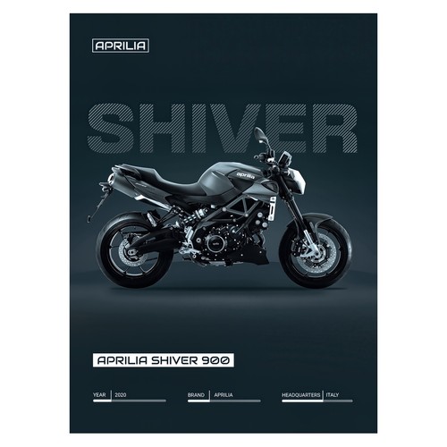 Affiche moderne moto - bleue, |
