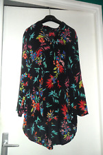 CHEMISIER SURCHEMISE TUNIQUE "LOLA LIZA" FOND NOIR MOTIF FLORAL TAILLE 42 TBE!!