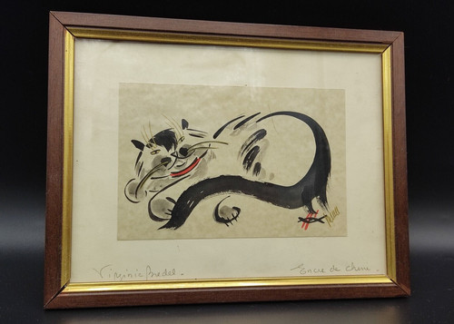 Tableau cadre chat dessin