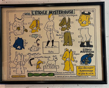 Affiche Tintin – Planche à découper “L’Étoile Mystérieuse” – Casterman 1947 –