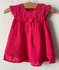 Très jolie Robe Bébé Fille Rouge Framboise Losan 74cm 6-9 mois TBE