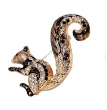 Broche bijou écureuil marron