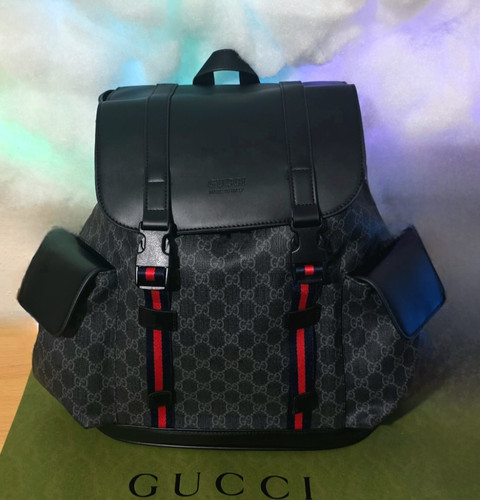 Gucci pattern flap backpack - gg,