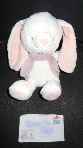 Doudou peluche lapin blanc - doudou,