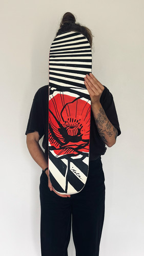 Planche skate recyclée peinte - skate,