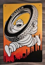 Plaque métal tôle MICHELIN vintage garage métal réédition 20x30 cm Bibendum  13