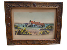 Aquarelle paysage Bretagne calvaire sur la côte signé Raymond Blossier