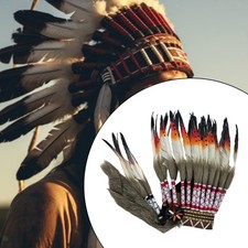 Coiffe indienne en plumes artificielles, décoration de chef indien pour