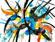 Dam Domido - Over Blue - Signed - 130x104 cm