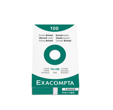 [Ref:10800SE] EXACOMPTA 100 Fiches Bristol A7 blanc ligné non perforées sous