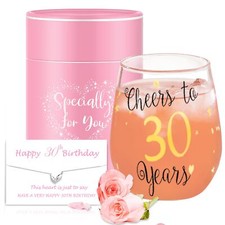 30e anniversaire drôle Verres à vin dorés sans pied Cadeaux pour femmes homme...