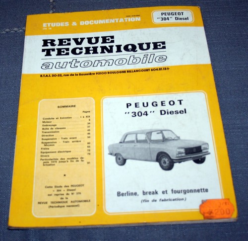 Revue technique peugeot 304 - peugeot,