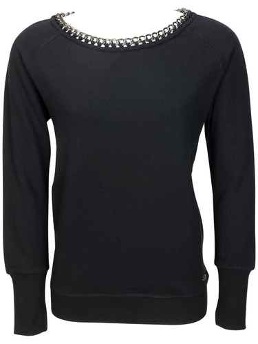 Pull sweat noir chaîne - b,
