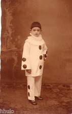 BJ021 Carte Photo vintage card RPPC Enfant déguisement Pierrot studio costume