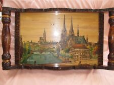 Plateau bois décor peint Boli