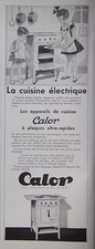 PUBLICITÉ PRESSE 1935 CALOR CUISINE ÉLECTRIQUE PLAQUES ULTRA-RAPIDE -ADVERTISING