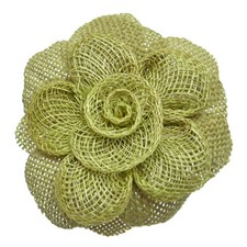 Broche Pince cheveux bibi Mariage soirée FLEUR sisal VERT ABSINTHE CLAIR