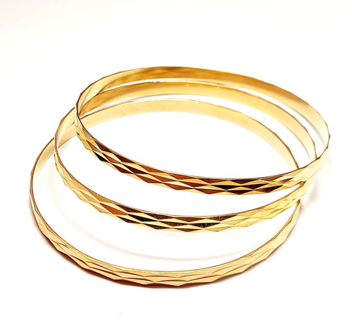 Trois bracelets ronds or - bracelets,