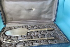 ancien coffret service à gâteau métal argenté