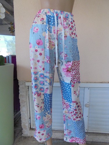 Pantalon patchwork fleurie - pantalon,