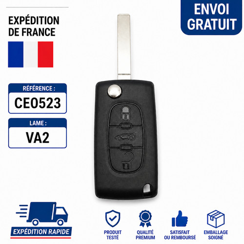 Coque clé citroën c3 - coque,