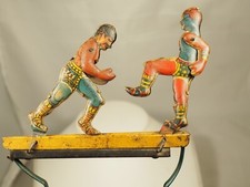 JOUET BOXEURS ANCIEN TÔLE LITHOGRAPHIEE ANTIQUE TIN TOY