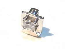 Bijou alliage argenté pendentif cristal blanc  pierre lang pendant