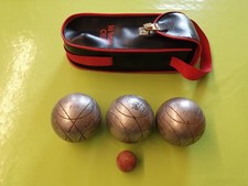 3 Rares Anciennes Boules Pétanque OBUT Super Inox Certificat 735 Grammes.