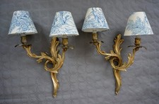 Appliques avec abat-jours toile de Jouy