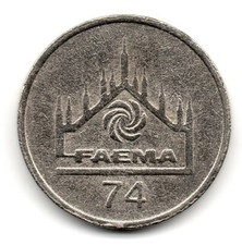 BEAU JETON MACHINE A CAFE FAEMA 74 - GRAVURE EN RELIEF