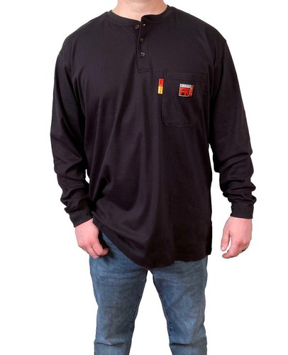 New comeaux black henley - comeaux,
