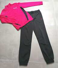 Ensemble survêtement jogging fille 13 – 14 ans PUMA rose et noir veste zippée 