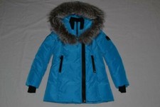 Manteau En Duvet Avec Col En Fourrure Naturelle Aqua Toutes Tailles Neuf